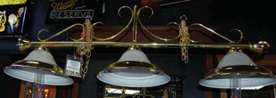 brass bar glass shade light